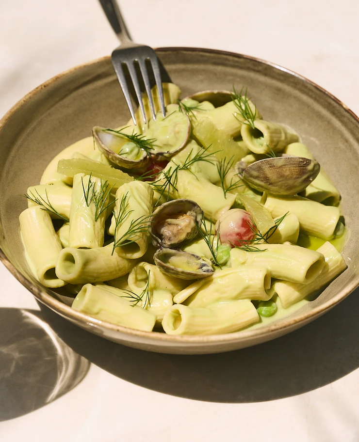 Close-up of a delicious Italian-inspired meal served in a stylish bowl, Experimental Group.