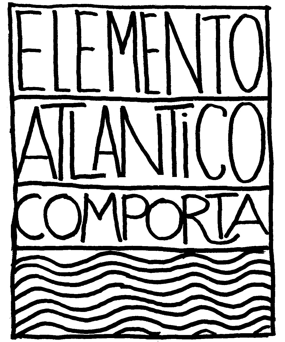 Black and white logo with the text ELEMENTO ATLANTICO COMPORTA and stylized waves below it.